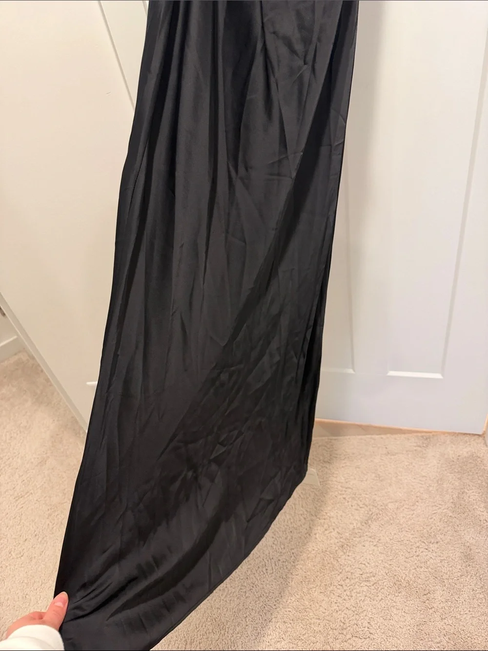 Abercrombie & Fitch black Satin Slip Dress- A&F Julia Slip Cowl Back Dress